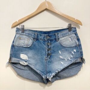 Priv Shorts Size Medium Denim Shorts Button Fly